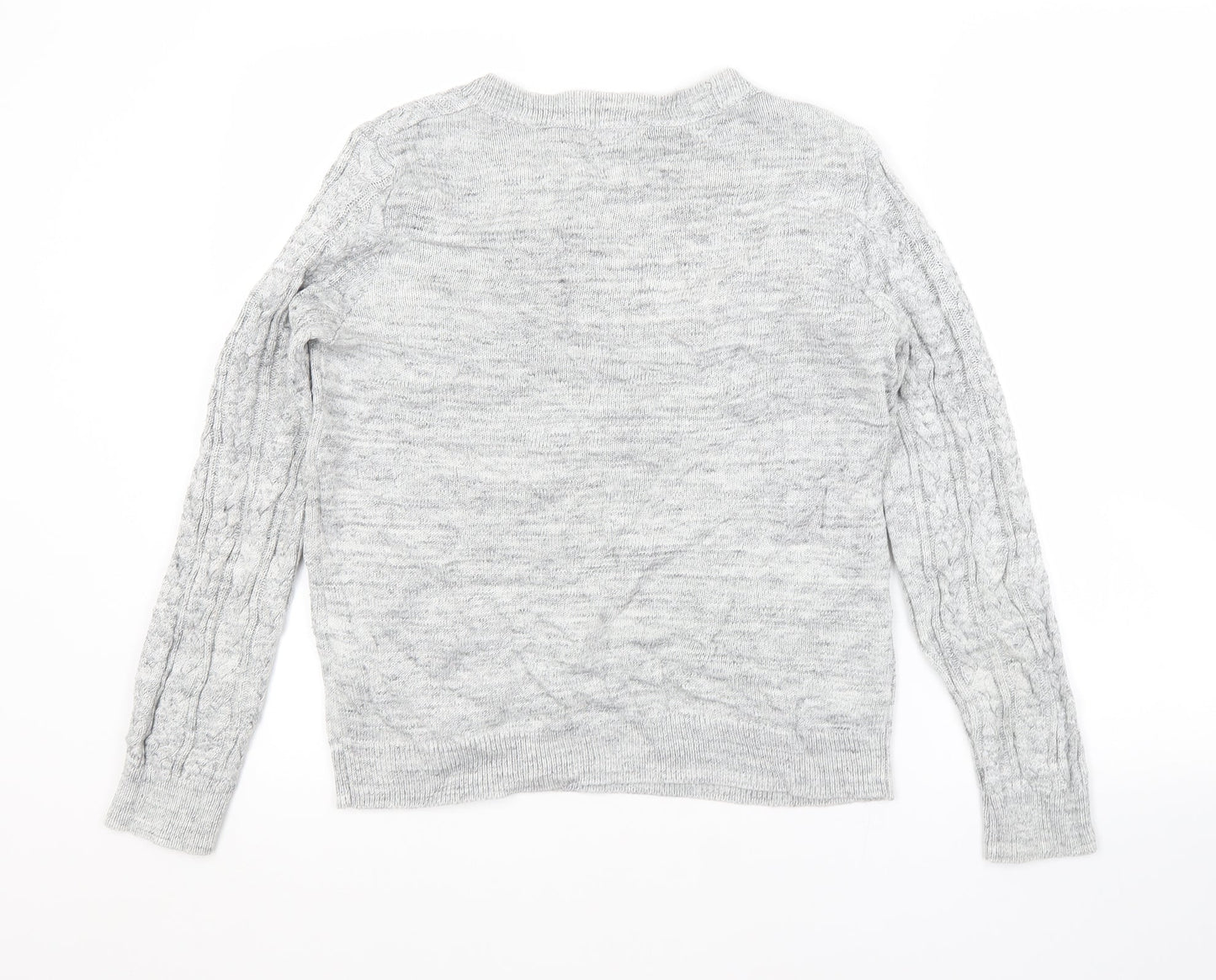 H&M Womens Grey Crew Neck  Acrylic Pullover Jumper Size M
