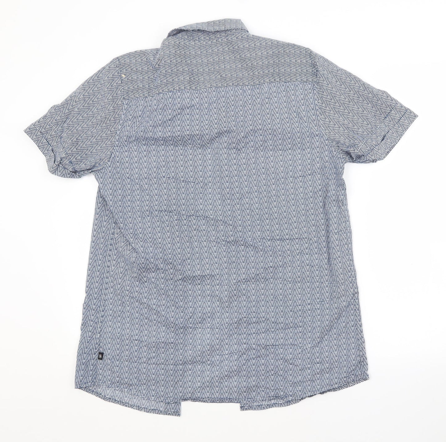 SILVER EIGHT Mens Blue Argyle/Diamond Cotton  Button-Up Size M Collared