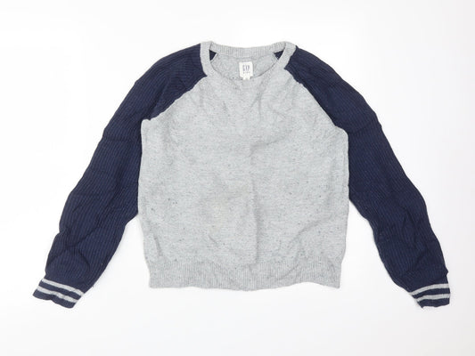 Gap Boys Multicoloured Colourblock Cotton Pullover Sweatshirt Size 12 Years