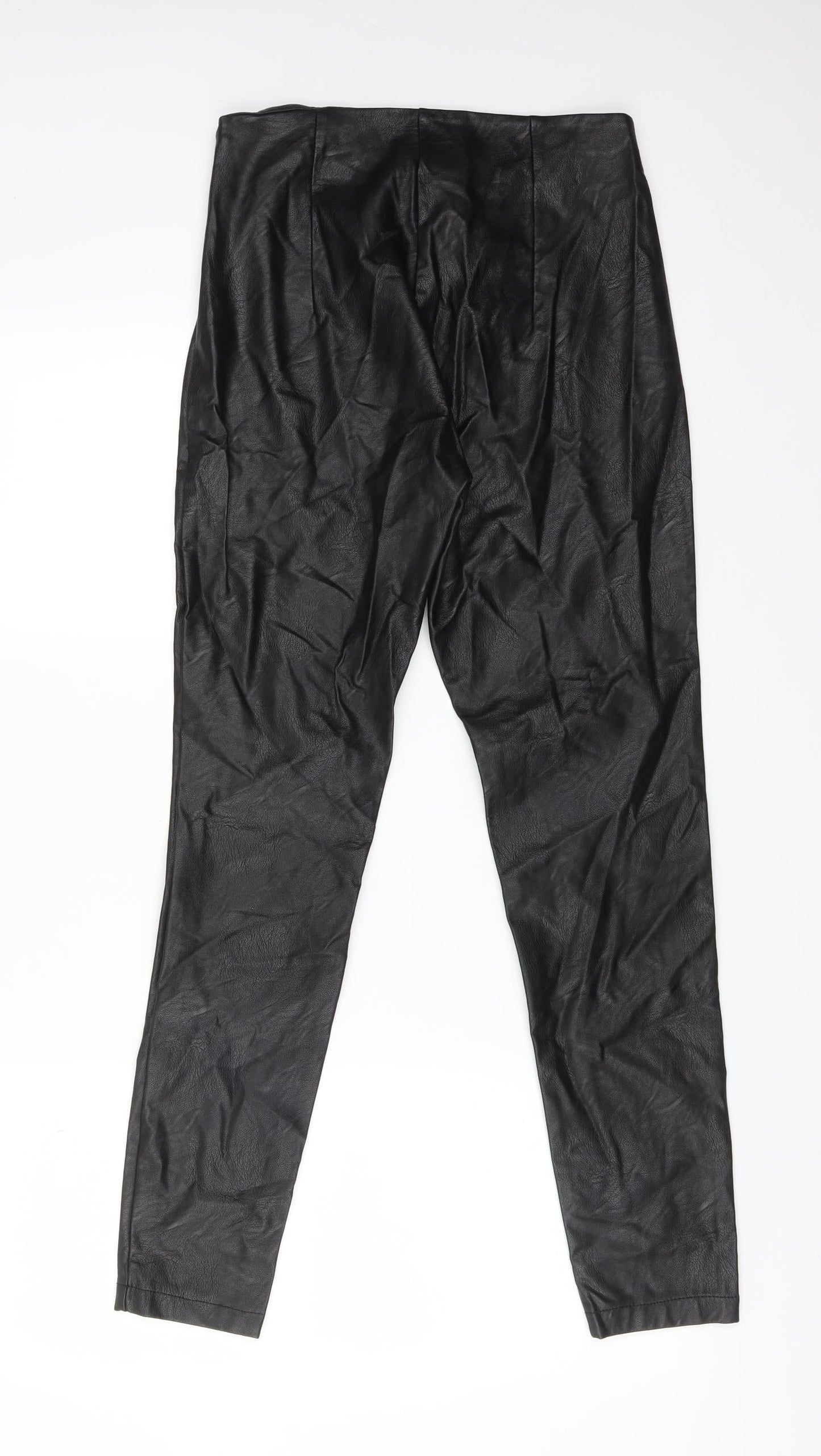 Luxe Womens Black  Polyester Trousers  Size M L28 in Regular