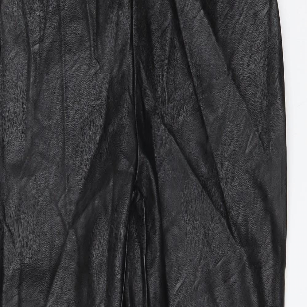 Luxe Womens Black  Polyester Trousers  Size M L28 in Regular
