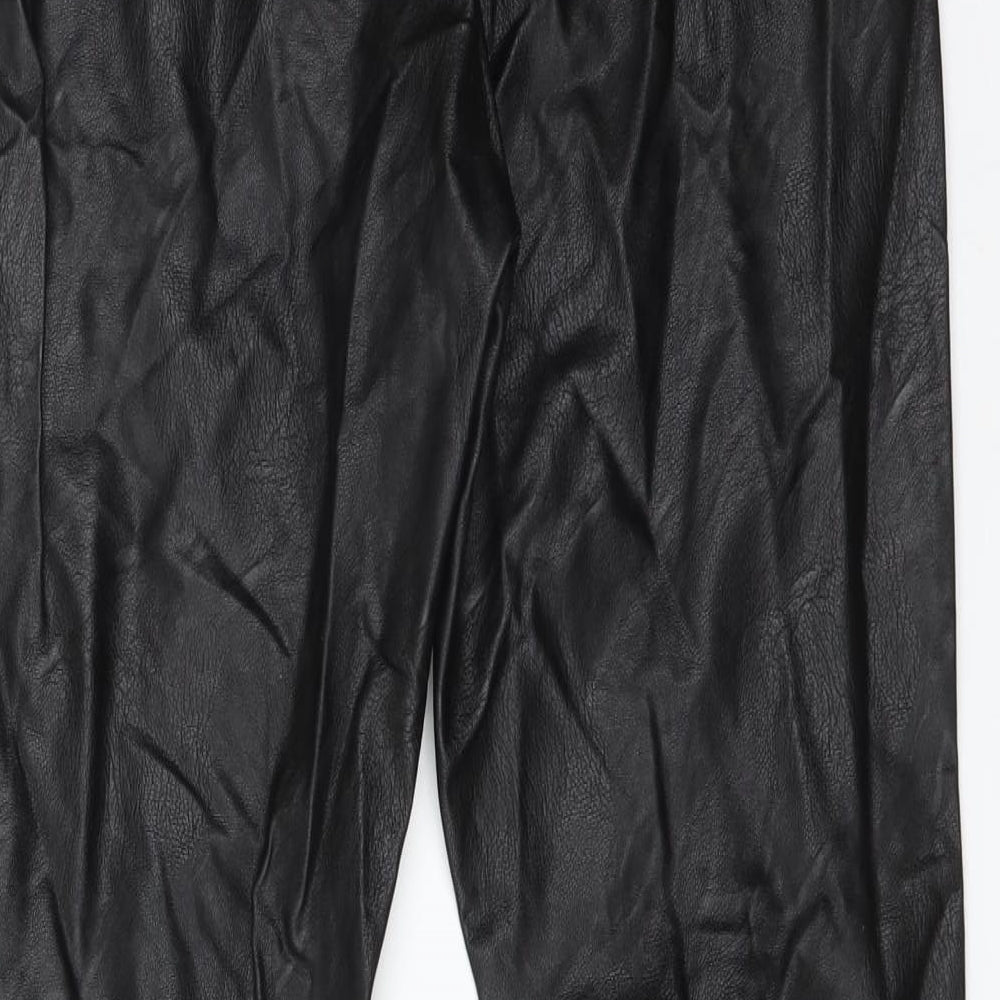 Luxe Womens Black  Polyester Trousers  Size M L28 in Regular