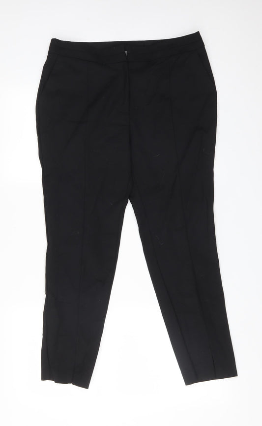 Very Womens Black  Cotton Dress Pants Trousers Size 12 L26 in Regular