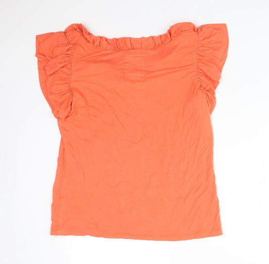 Debenhams Womens Orange   Basic T-Shirt Size 16 Boat Neck