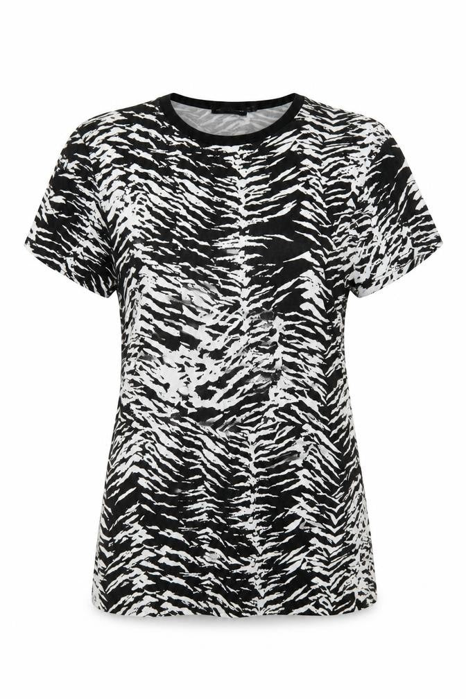 PRETTYLITTLETHING Womens Multicoloured Animal Print Viscose Basic T-Shirt Size 10 Crew Neck