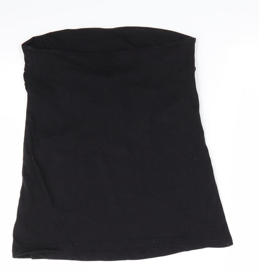 Matalan Womens Black  Cotton Basic T-Shirt Size 12 Off the Shoulder