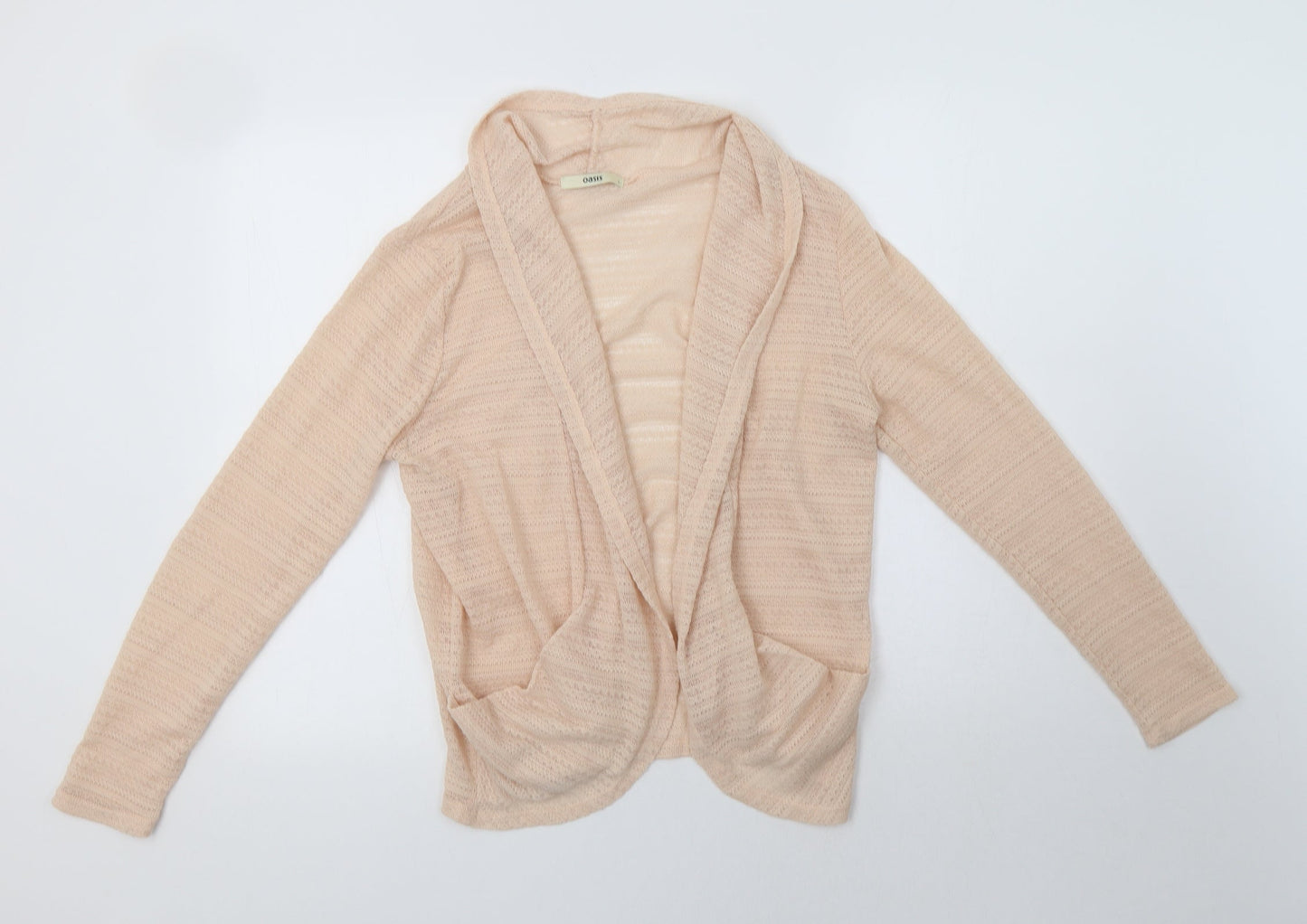 Oasis Womens Pink Collared  Polyester Cardigan Jumper Size L