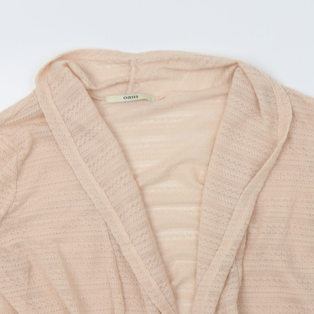 Oasis Womens Pink Collared  Polyester Cardigan Jumper Size L