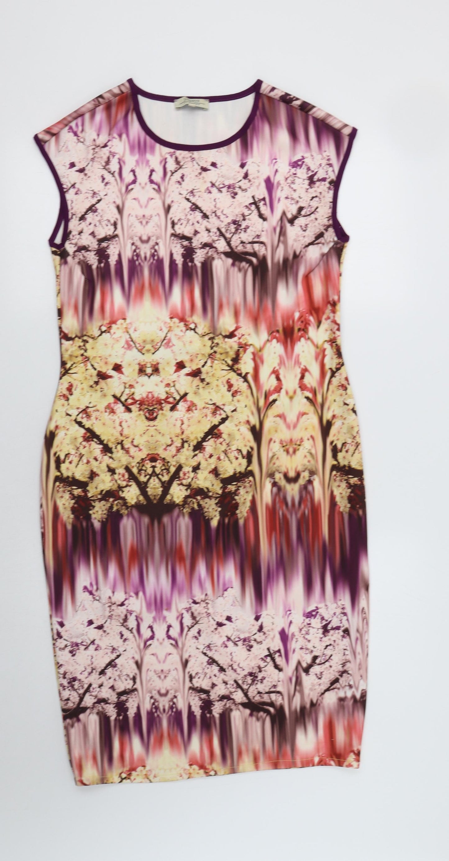 Papaya Womens Multicoloured Geometric Polyester Bodycon  Size 14  Crew Neck
