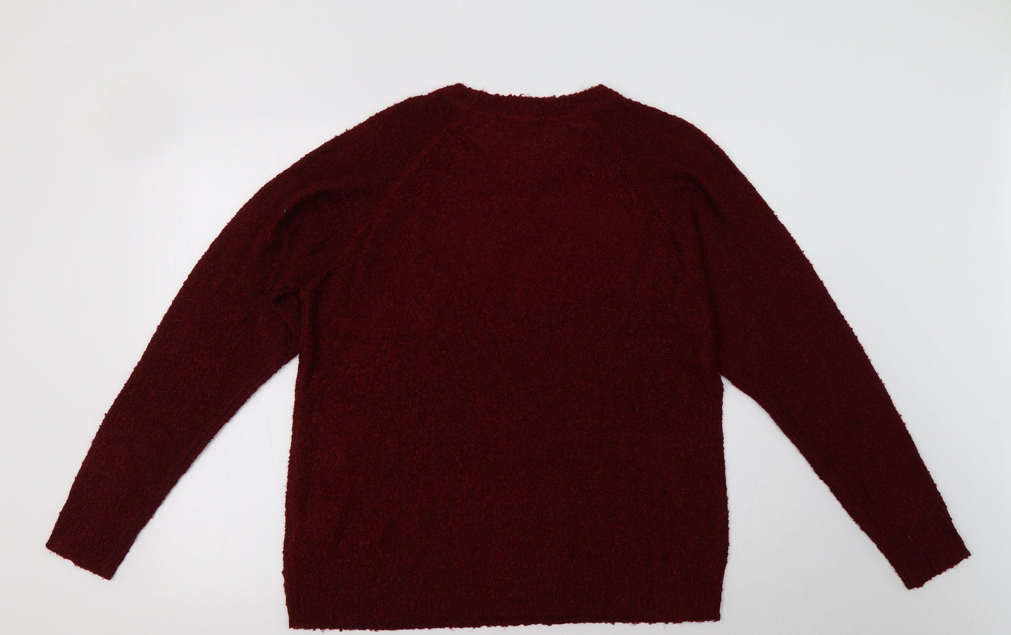 Studio Womens Red Crew Neck  Acrylic Pullover Jumper Size 18