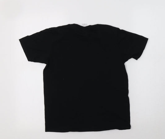 Gildan Boys Black  Cotton Basic T-Shirt Size 9-10 Years Crew Neck