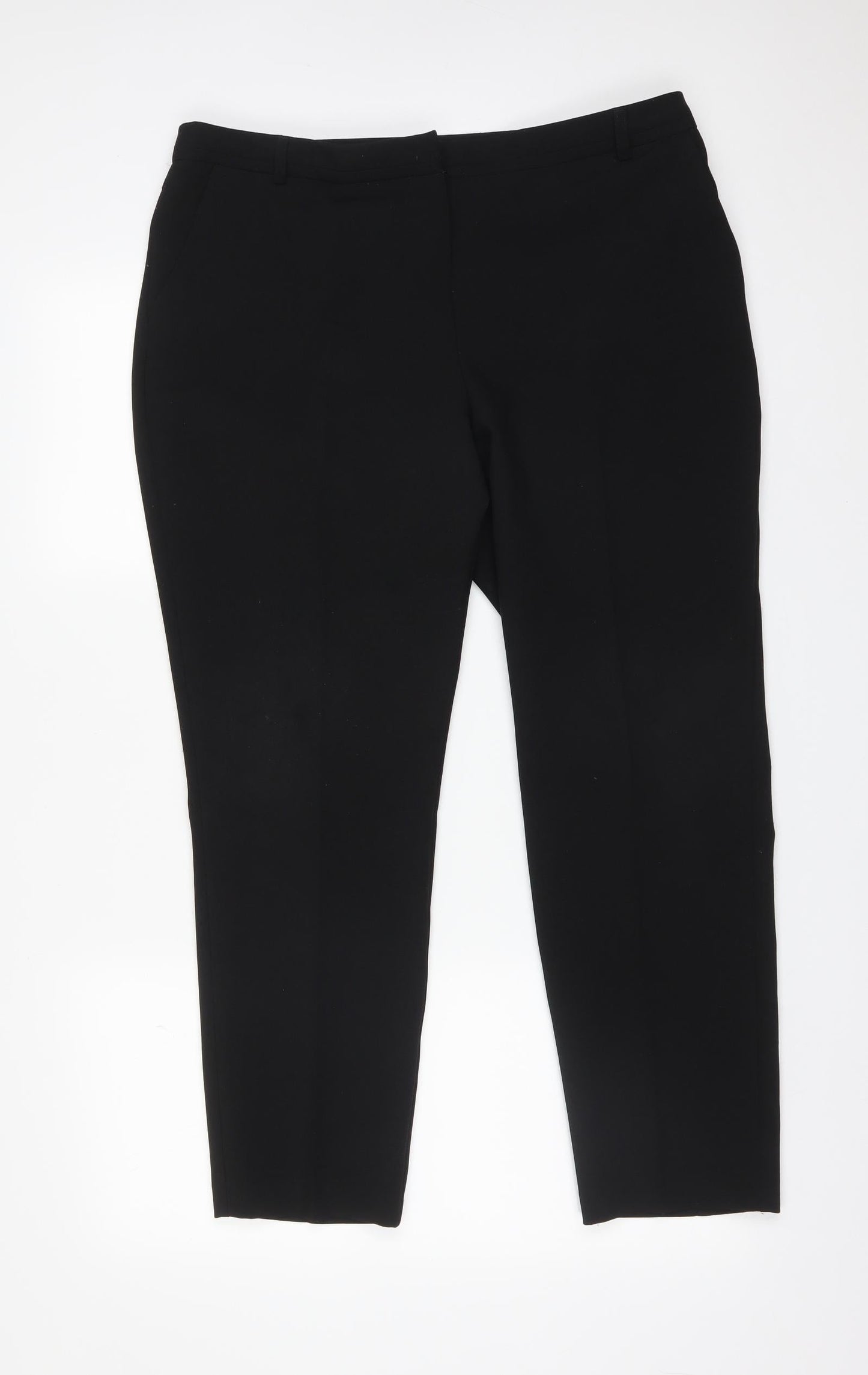 Peacocks Womens Black  Polyester Dress Pants Trousers Size 14 L27 in Regular