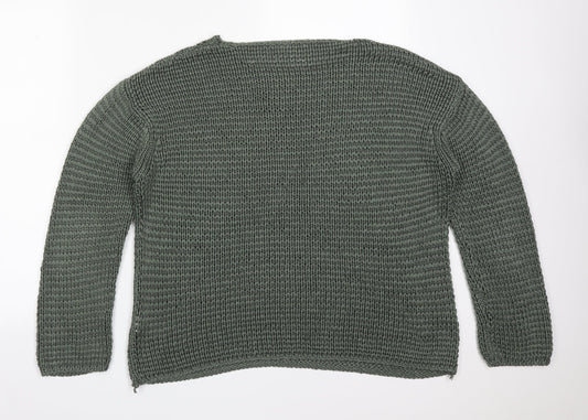 ST MICHAEL Womens Green  Acrylic Pullover Sweatshirt Size 14