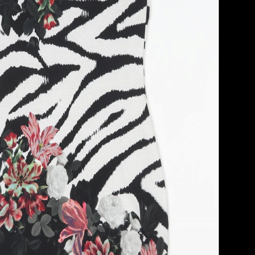 Rainbow Womens Multicoloured Animal Print Polyester Bodycon  Size S  Round Neck