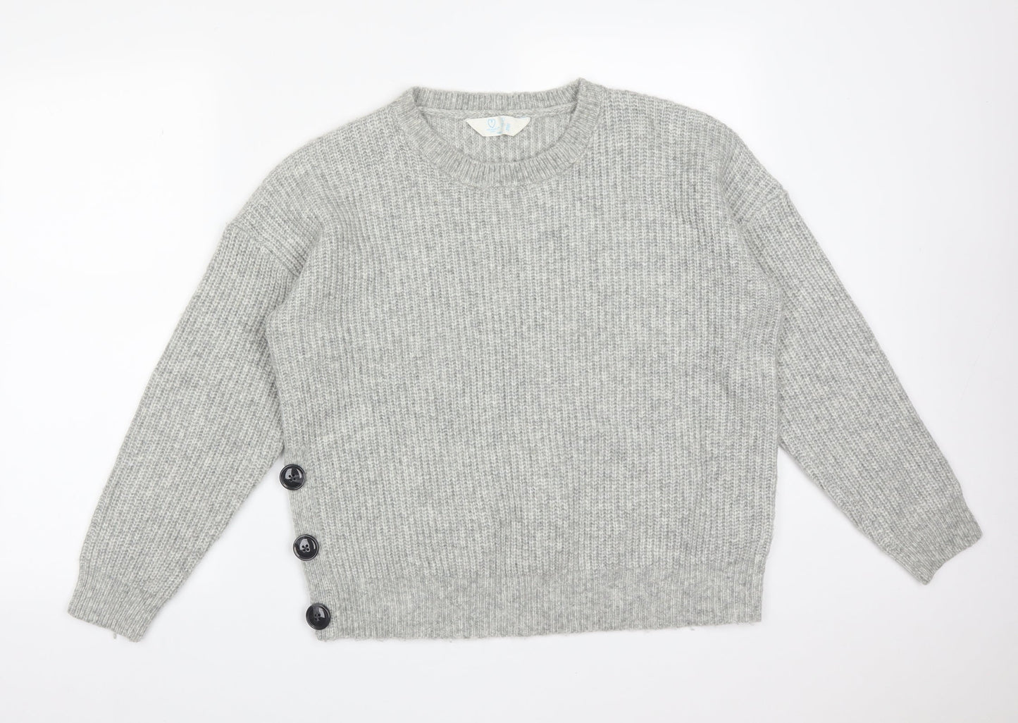 Primark Womens Grey  Acrylic Pullover Sweatshirt Size L