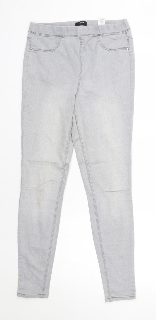 Matalan Womens Grey  Cotton Skinny Jeans Size 10 L28 in Regular
