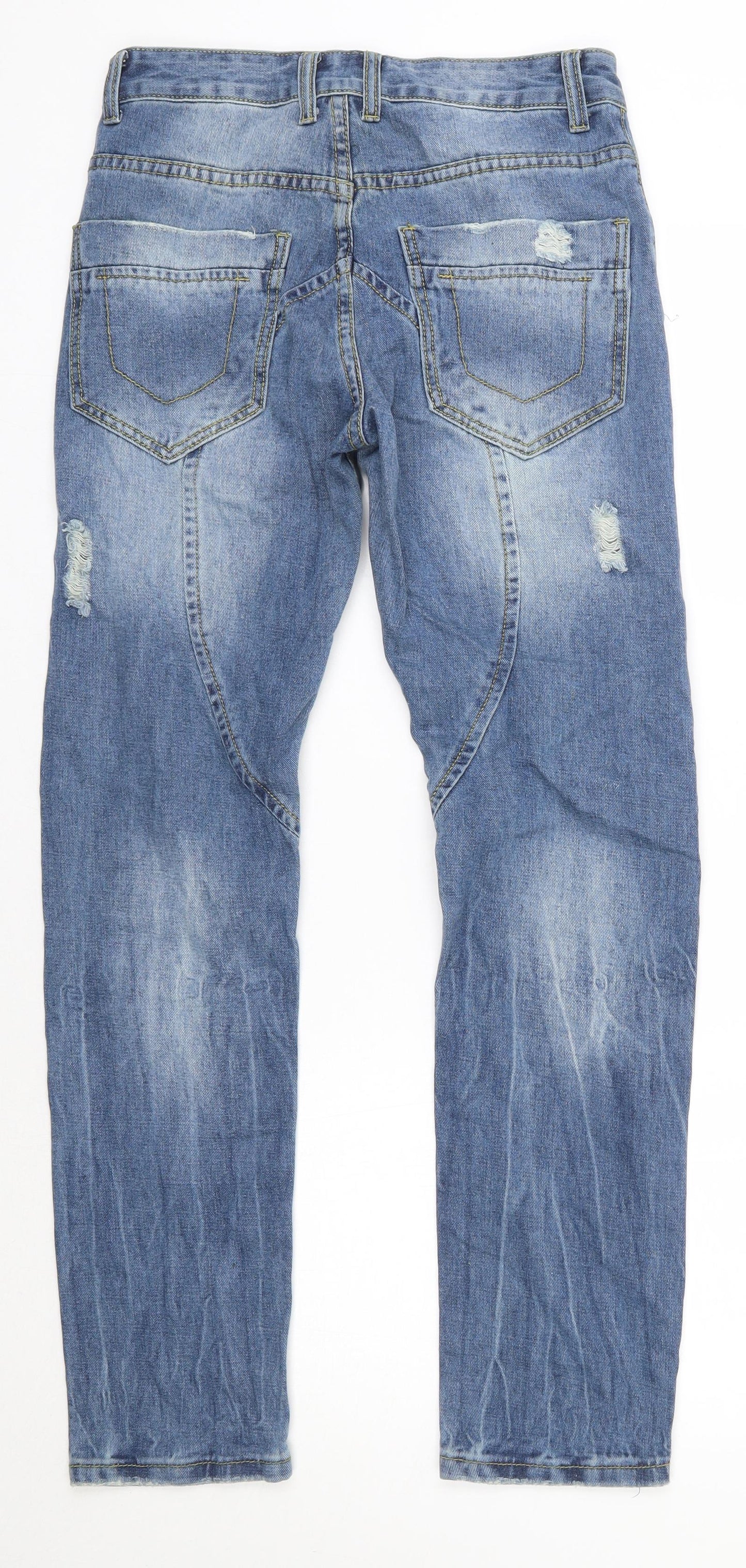 Preworn Womens Blue  Cotton Skinny Jeans Size 28 in L29 in Regular
