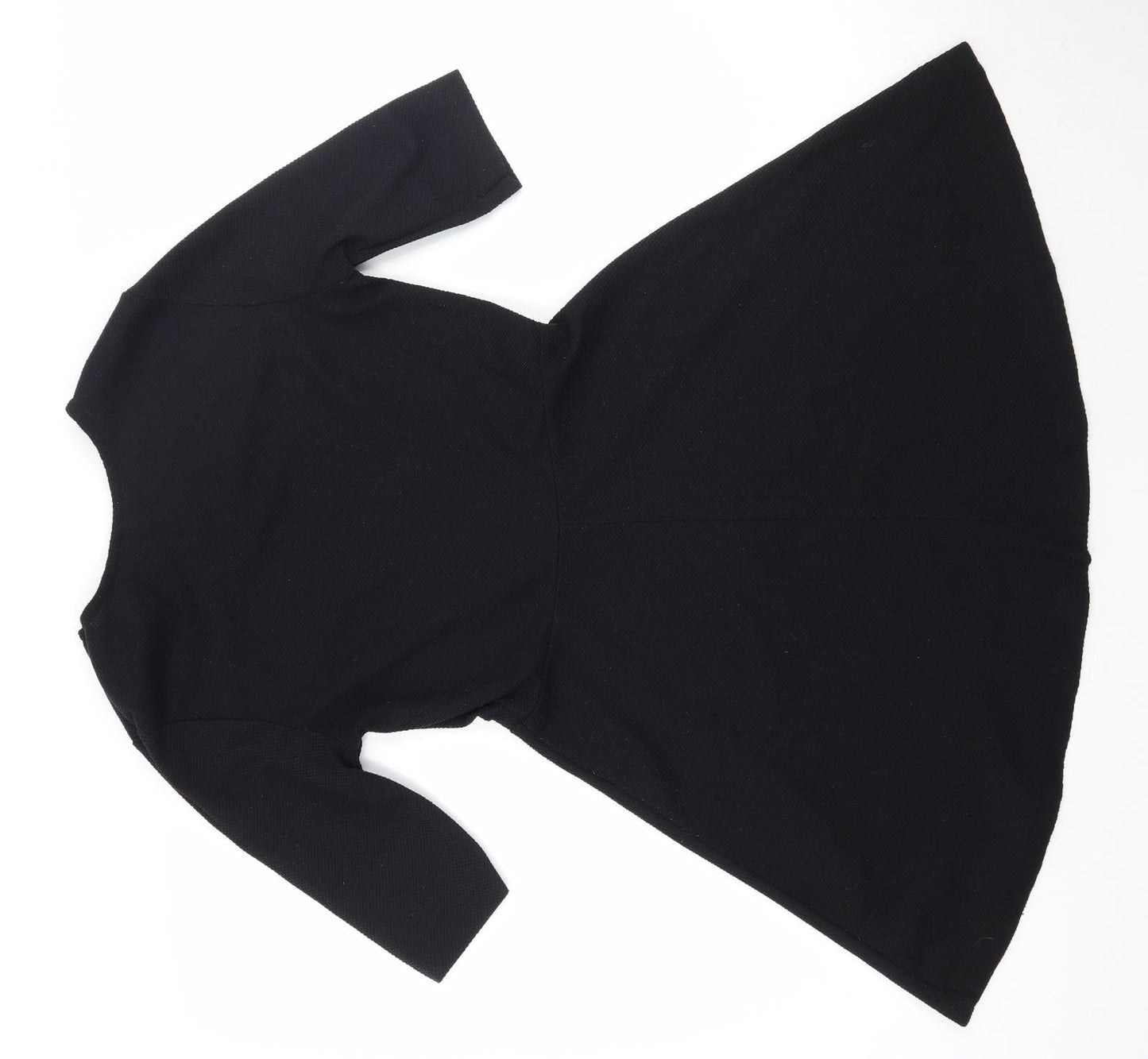 Topshop Womens Black  Polyester A-Line  Size 10  Round Neck Pullover