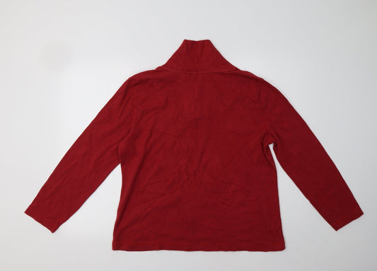 Orvis Womens Red  Cotton Pullover Sweatshirt Size XL