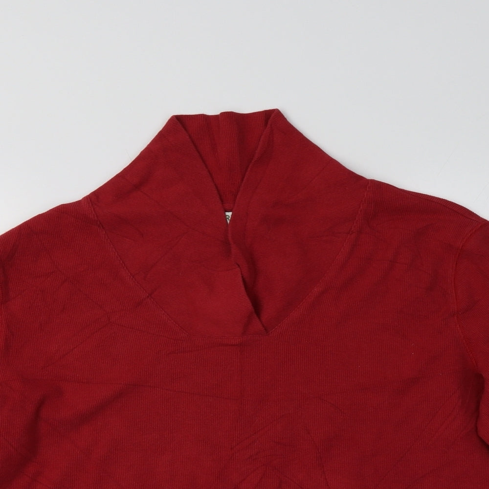 Orvis Womens Red  Cotton Pullover Sweatshirt Size XL
