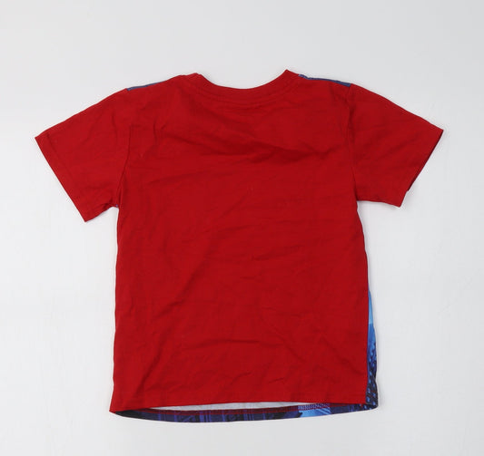 Dgfstm Girls Red  Cotton Basic T-Shirt Size 5-6 Years Crew Neck