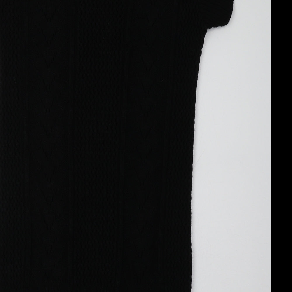 PRODIGY Womens Black Boat Neck  Acrylic Tunic Jumper Size M