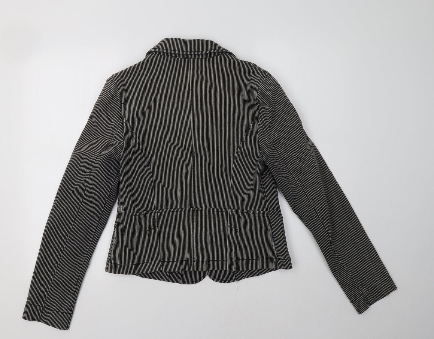 Dorothy Perkins Womens Grey Striped  Jacket Blazer Size 12