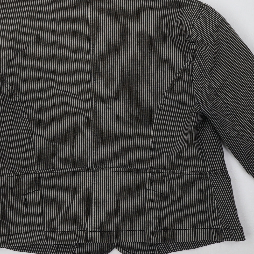 Dorothy Perkins Womens Grey Striped  Jacket Blazer Size 12