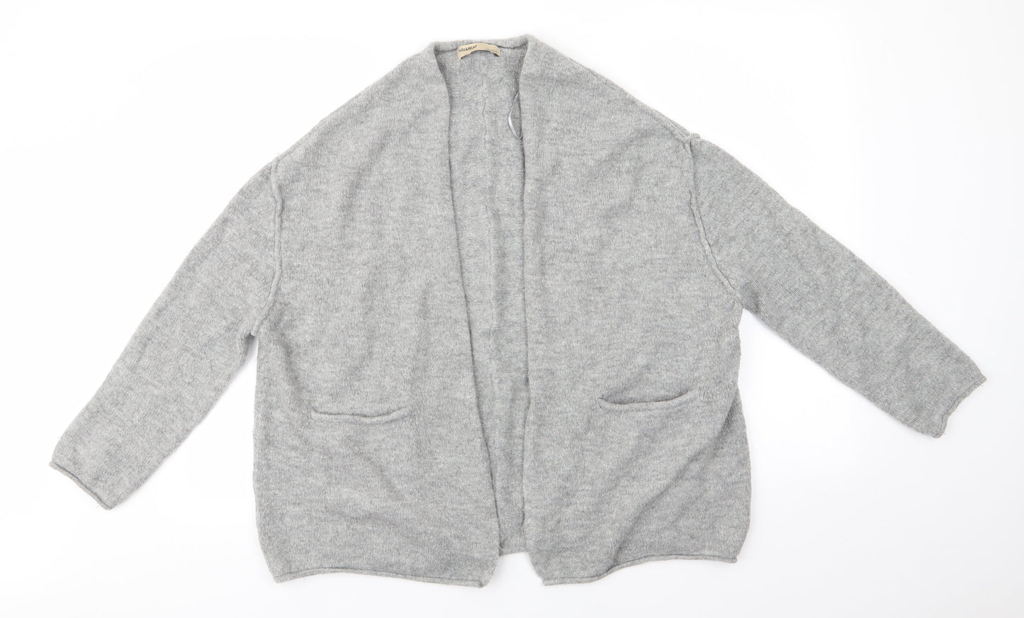 Pull & Bear Womens Grey V-Neck  Acrylic Cardigan Jumper Size S   - Raised seams