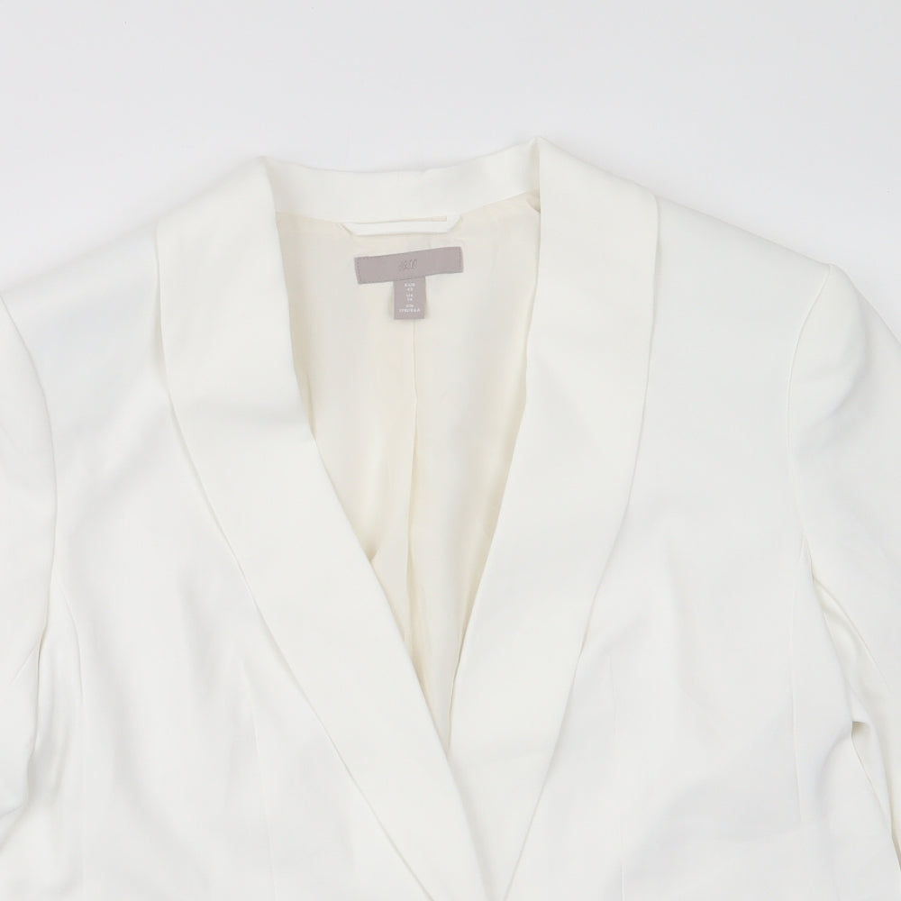 H&M Womens Ivory   Jacket  Size 14   - Mock Pockets