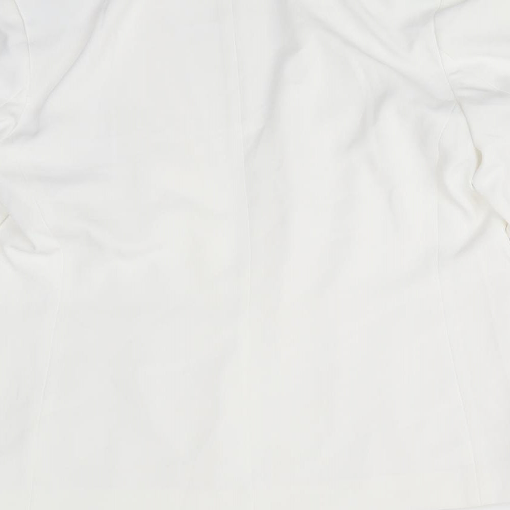 H&M Womens Ivory   Jacket  Size 14   - Mock Pockets