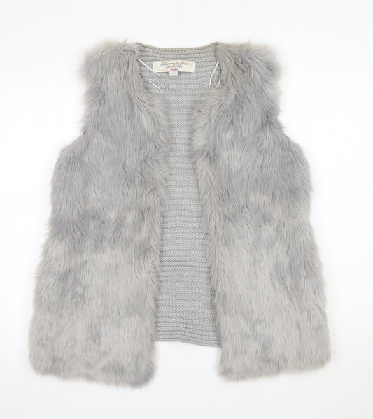 Harvey & Jones Womens Grey V-Neck  Acrylic Cardigan Jumper Size 12