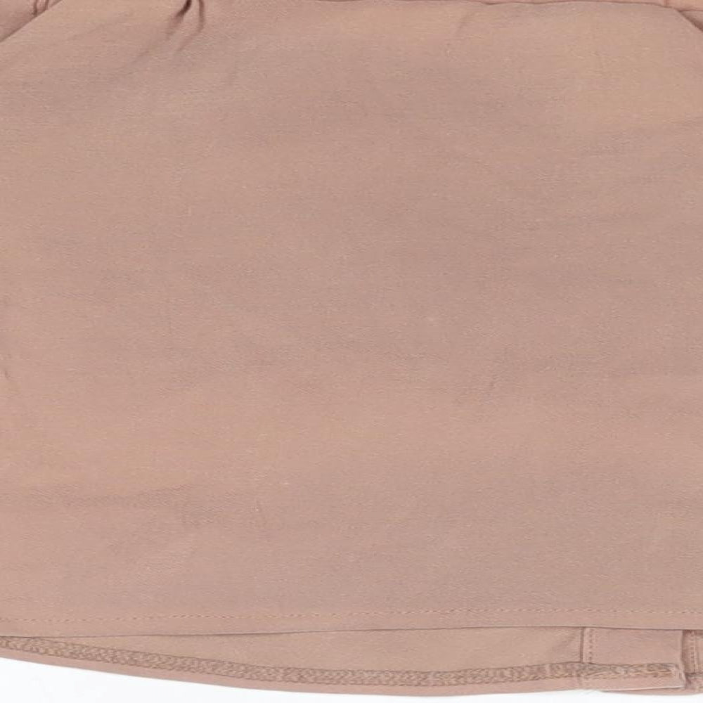 Lola May Womens Brown  Polyester Basic Blouse Size 10 Off the Shoulder