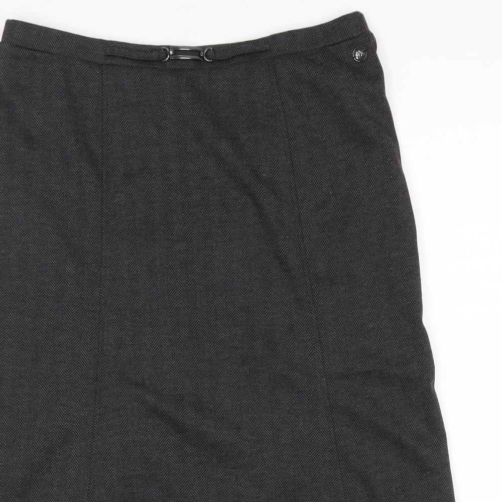Tigi Womens Grey  Polyester A-Line Skirt Size 14