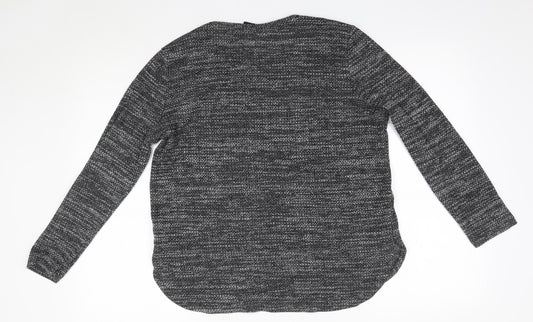 New Look Womens Grey Round Neck  Polyester Pullover Jumper Size 14