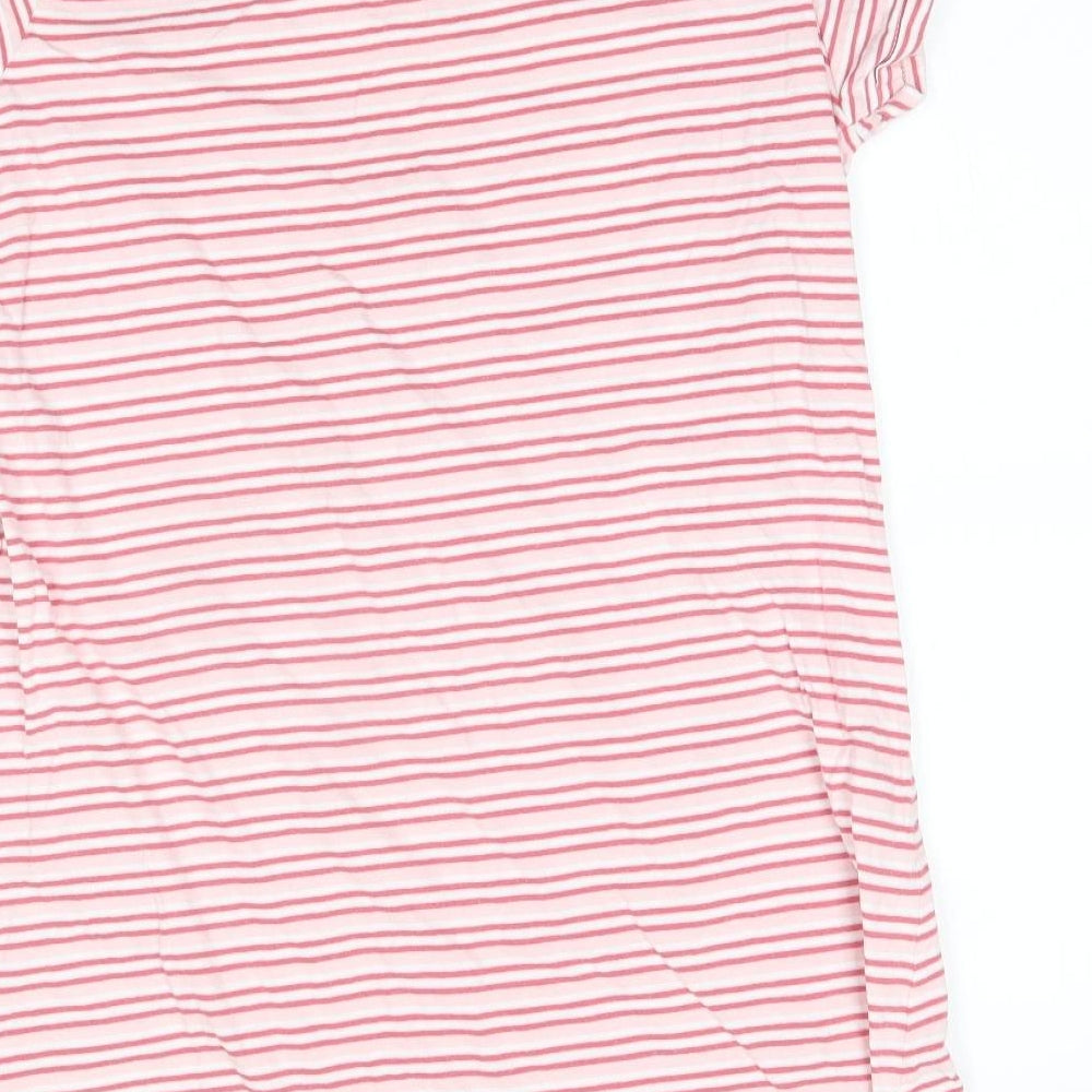 Matalan Womens Pink Striped 100% Cotton Top Pyjama Top Size M