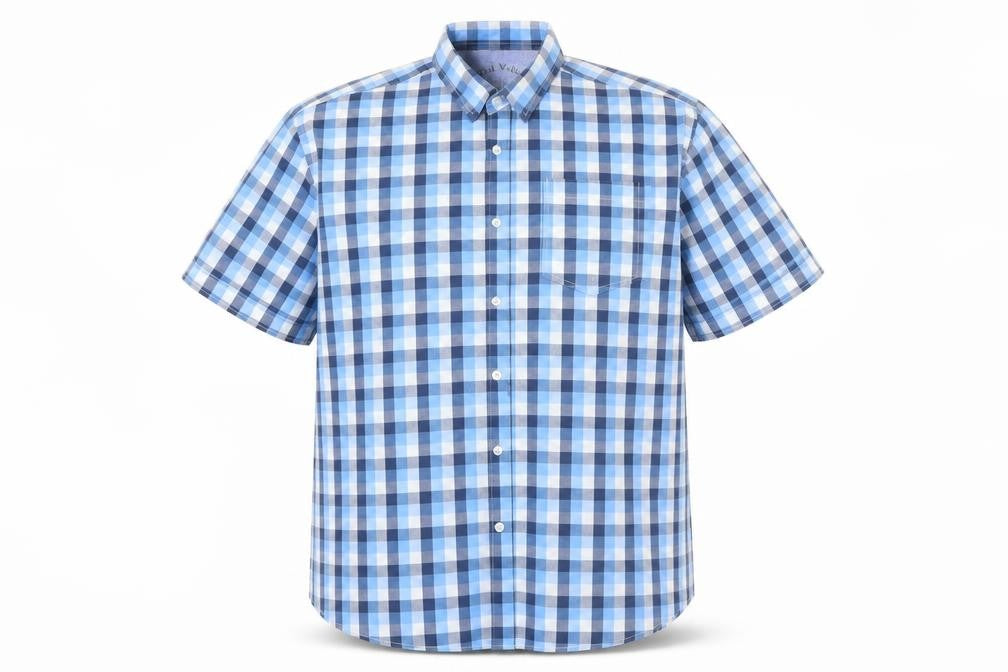 JACK VALLEY Mens Multicoloured Check Polyester  Button-Up Size XL Collared