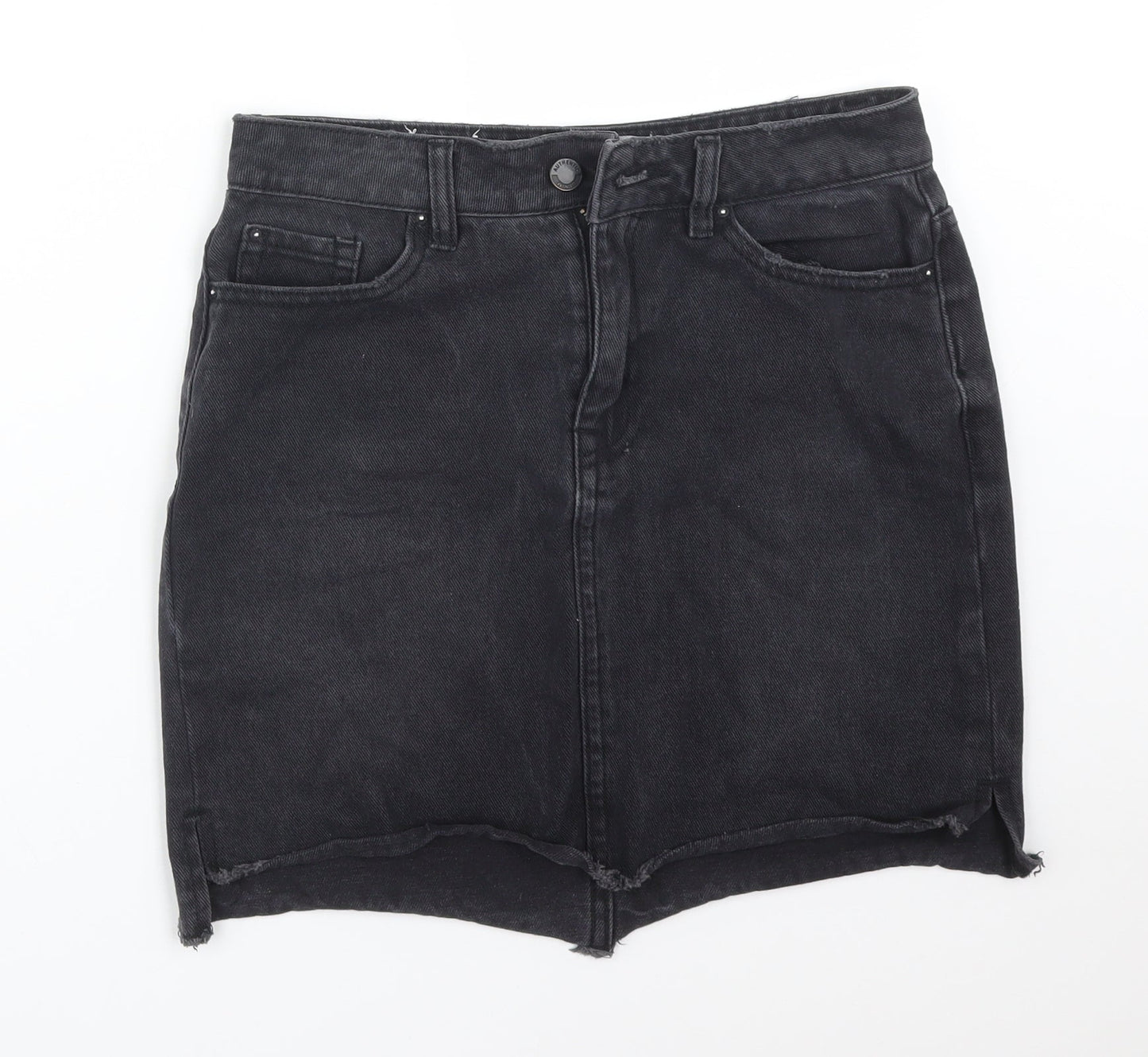 New Look Womens Black  Cotton Straight & Pencil Skirt Size 8