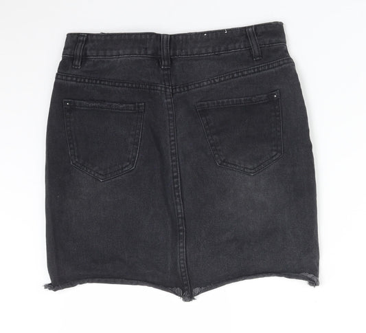 New Look Womens Black  Cotton Straight & Pencil Skirt Size 8