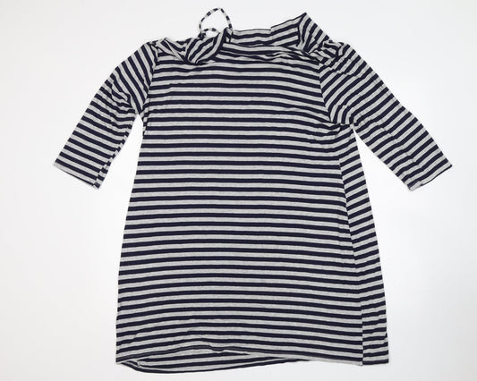 Roman Womens Multicoloured Striped Viscose T-Shirt Dress  Size L  Boat Neck
