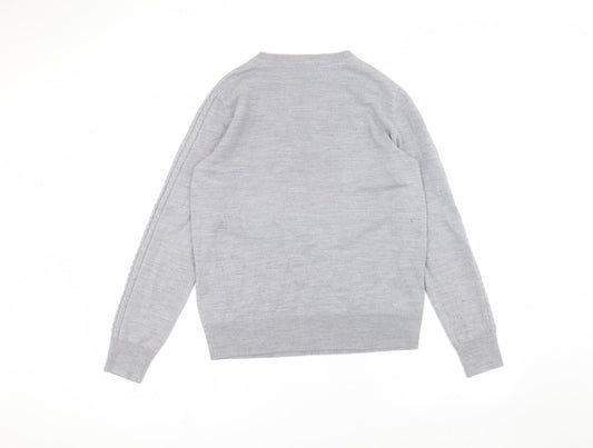Matalan Womens Grey Round Neck  Acrylic Pullover Jumper Size 12
