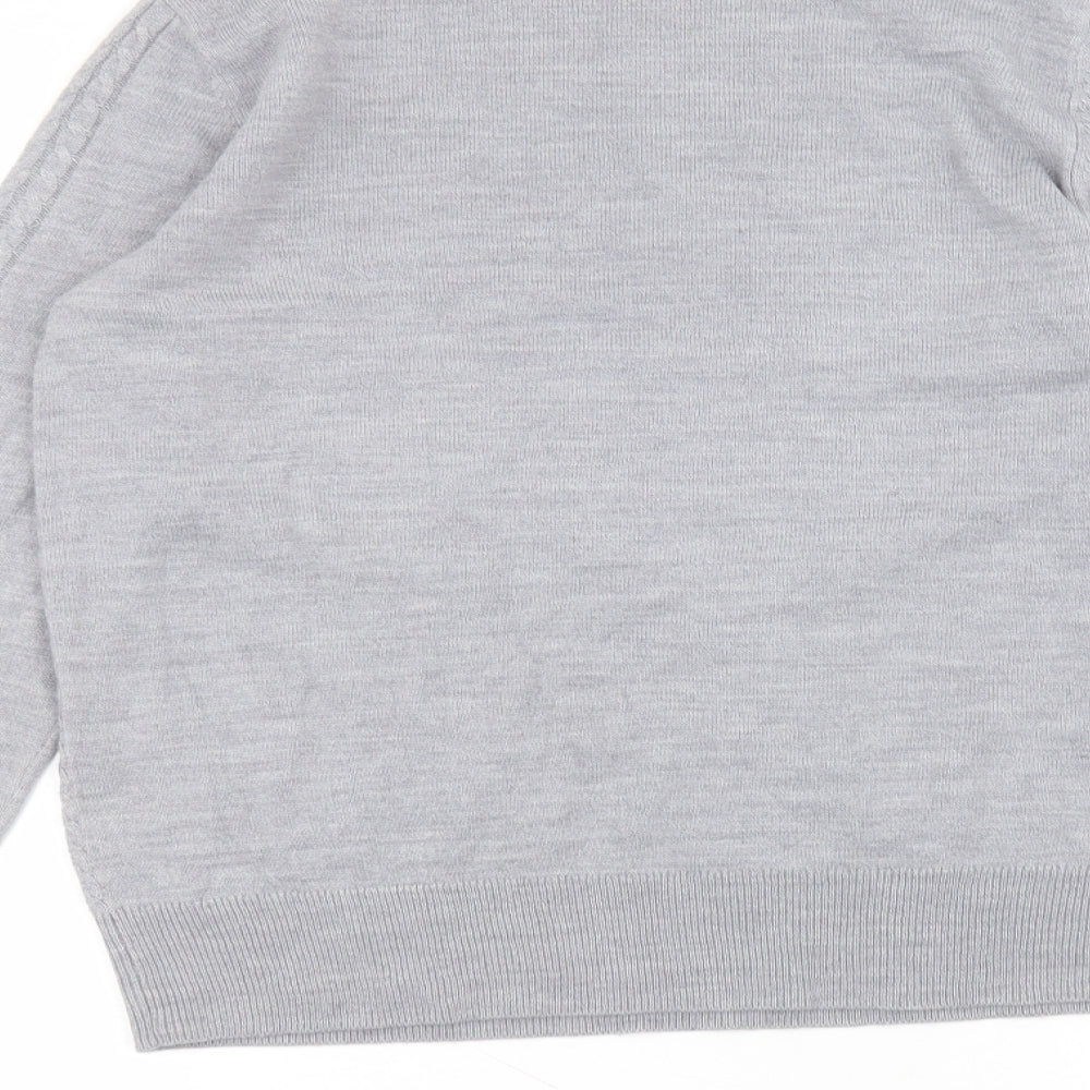 Matalan Womens Grey Round Neck  Acrylic Pullover Jumper Size 12