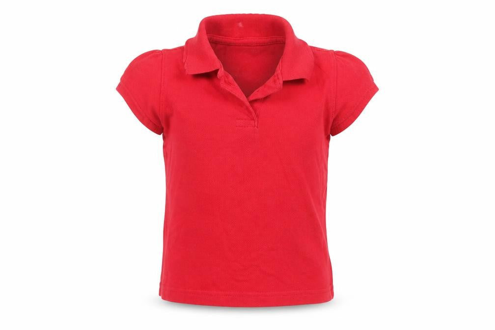 George Girls Red  Cotton Basic Polo Size 4-5 Years Collared