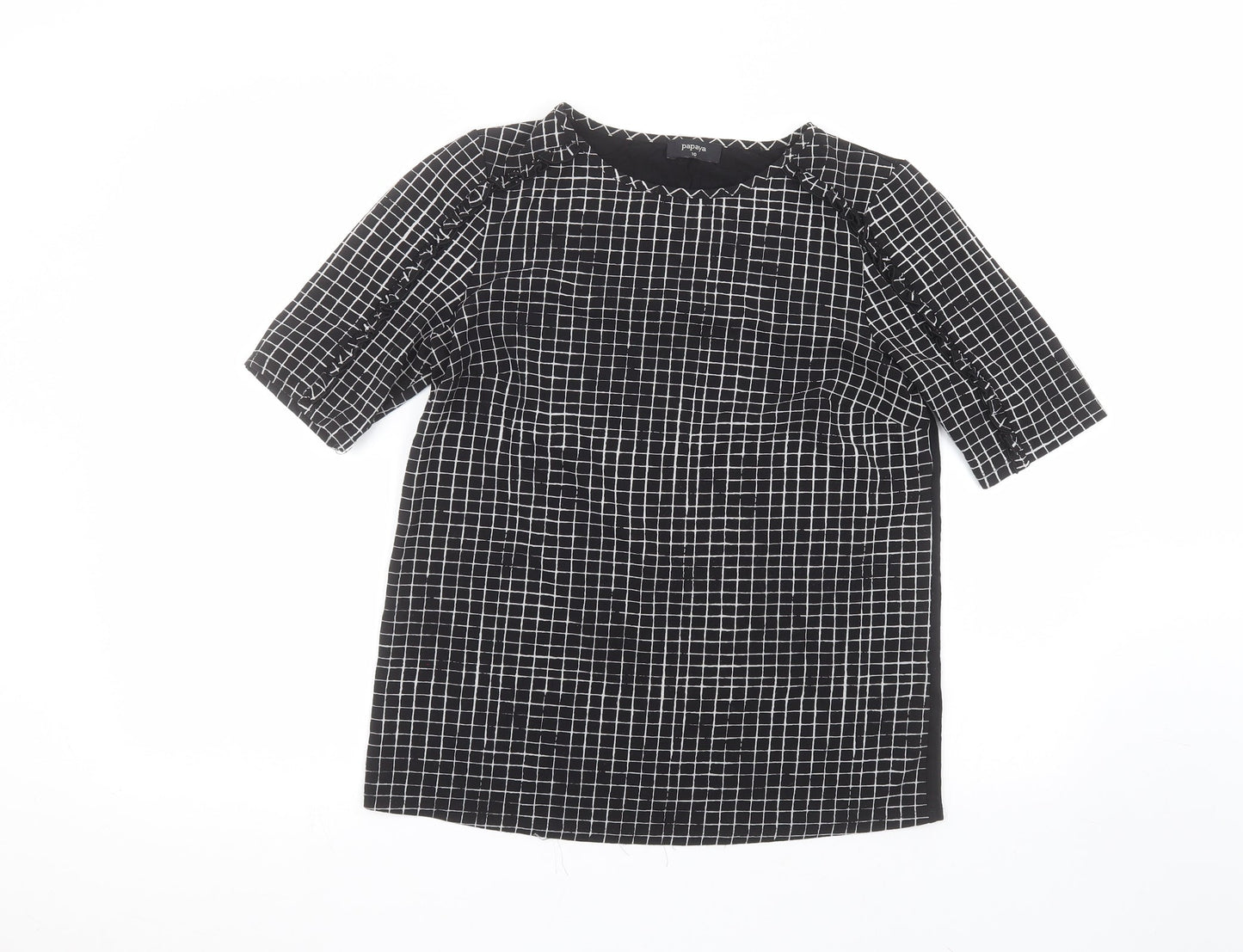 Matalan Womens Black  Polyester Basic T-Shirt Size 10 Round Neck
