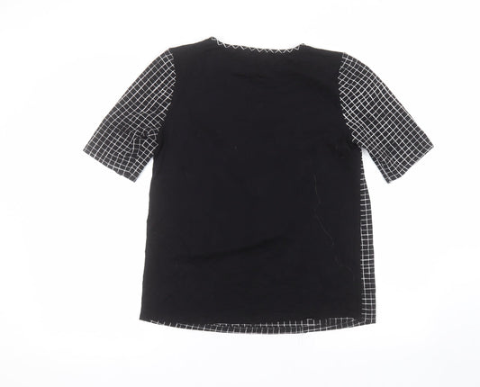 Matalan Womens Black  Polyester Basic T-Shirt Size 10 Round Neck