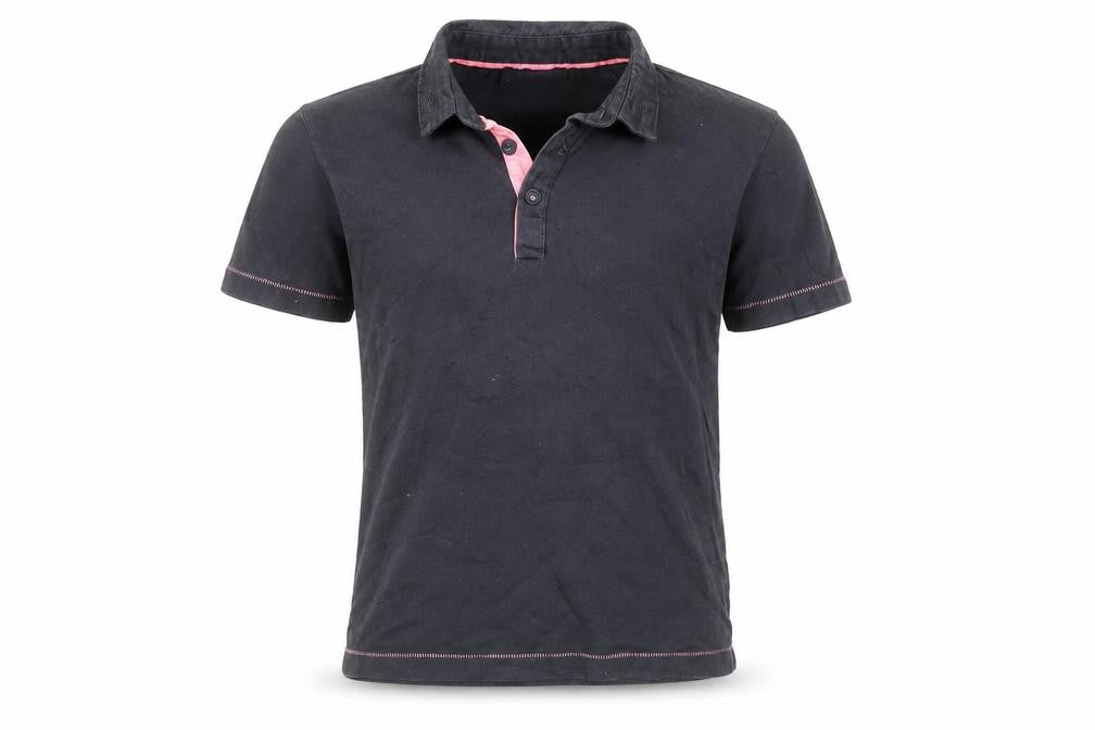 Marks and Spencer Girls Black  Cotton Basic Polo Size 7-8 Years Collared