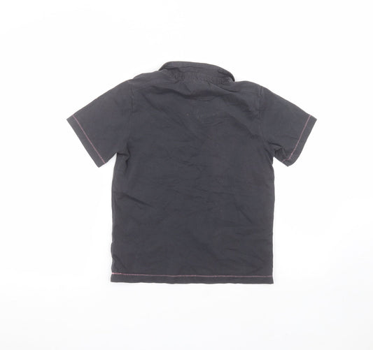 Marks and Spencer Girls Black  Cotton Basic Polo Size 7-8 Years Collared