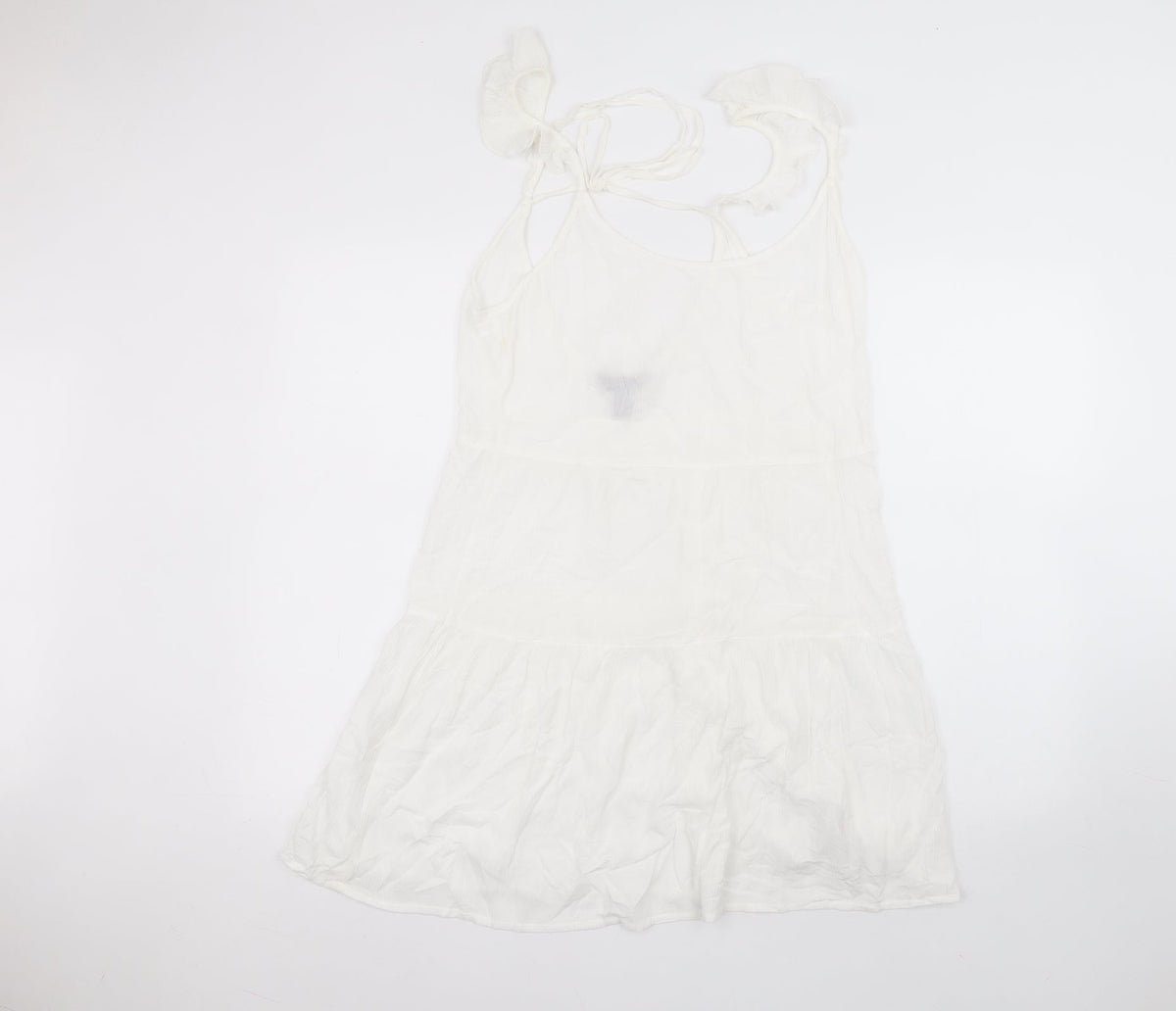 New Look Womens White  Viscose A-Line  Size M  Round Neck
