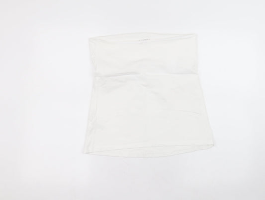 Matalan Womens White  Cotton Basic Blouse Size 14 Off the Shoulder