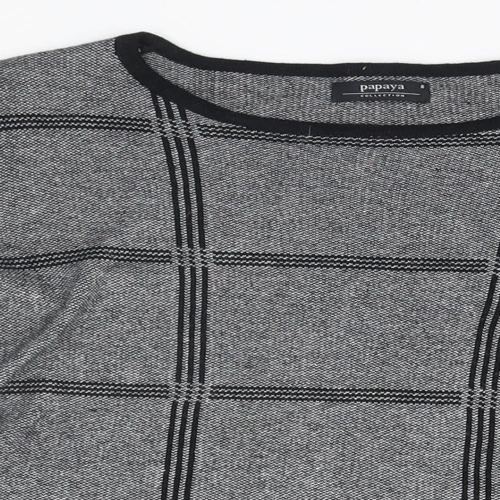 Papaya Womens Grey Round Neck  Acrylic Pullover Jumper Size 8